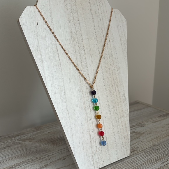 Gold multicolored Chackra necklace - Picture 3 of 8